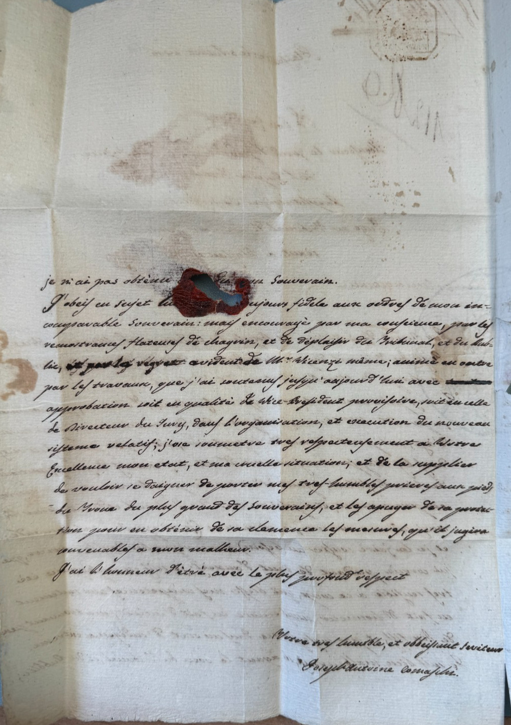 Paid Port Letter from PLAISANCE s/ Letter 1806 — Ministry of Justice
