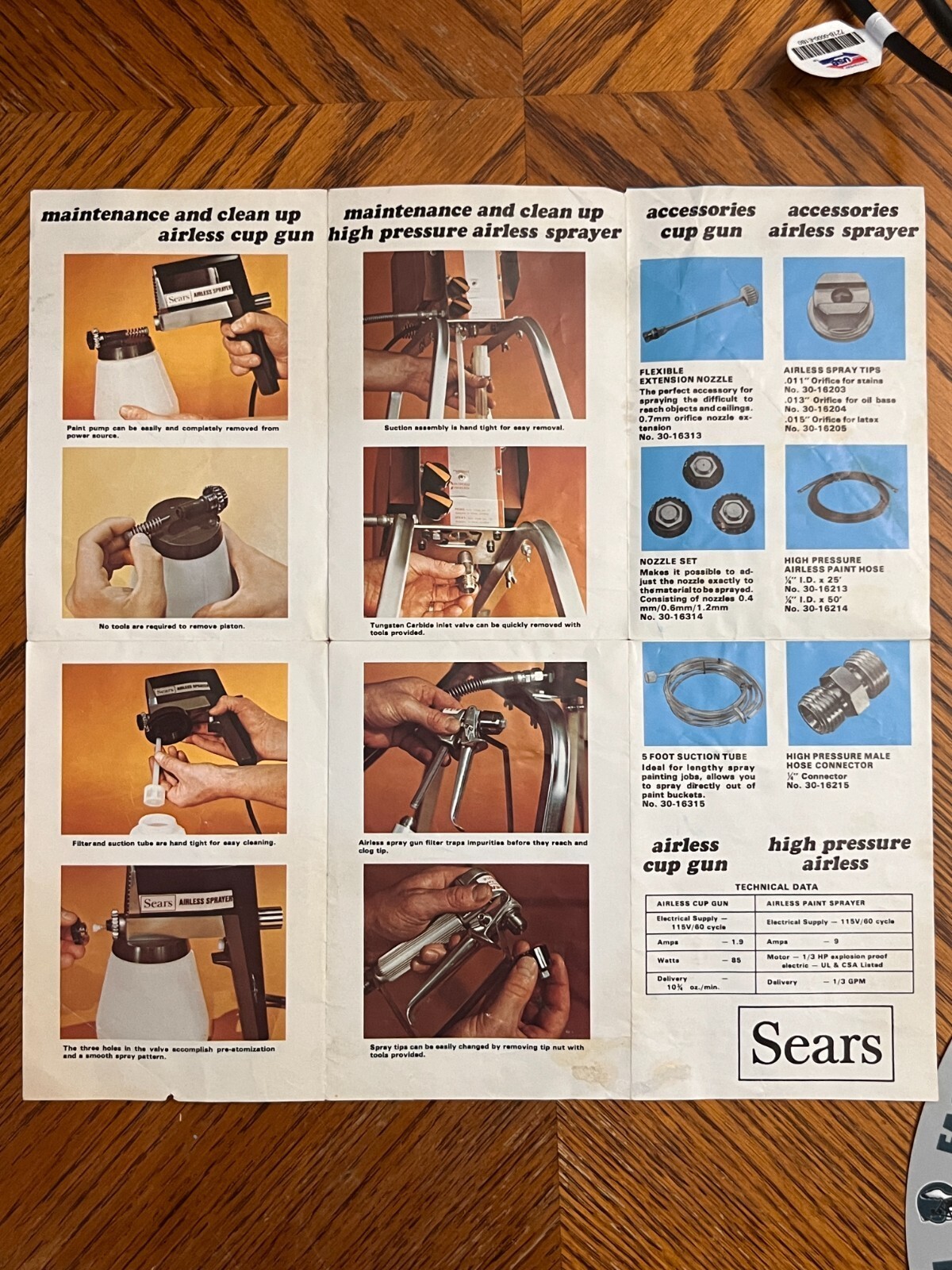 Sears Airless Sprayer Brochure 30-1528 1970s Paint Tool Catalog