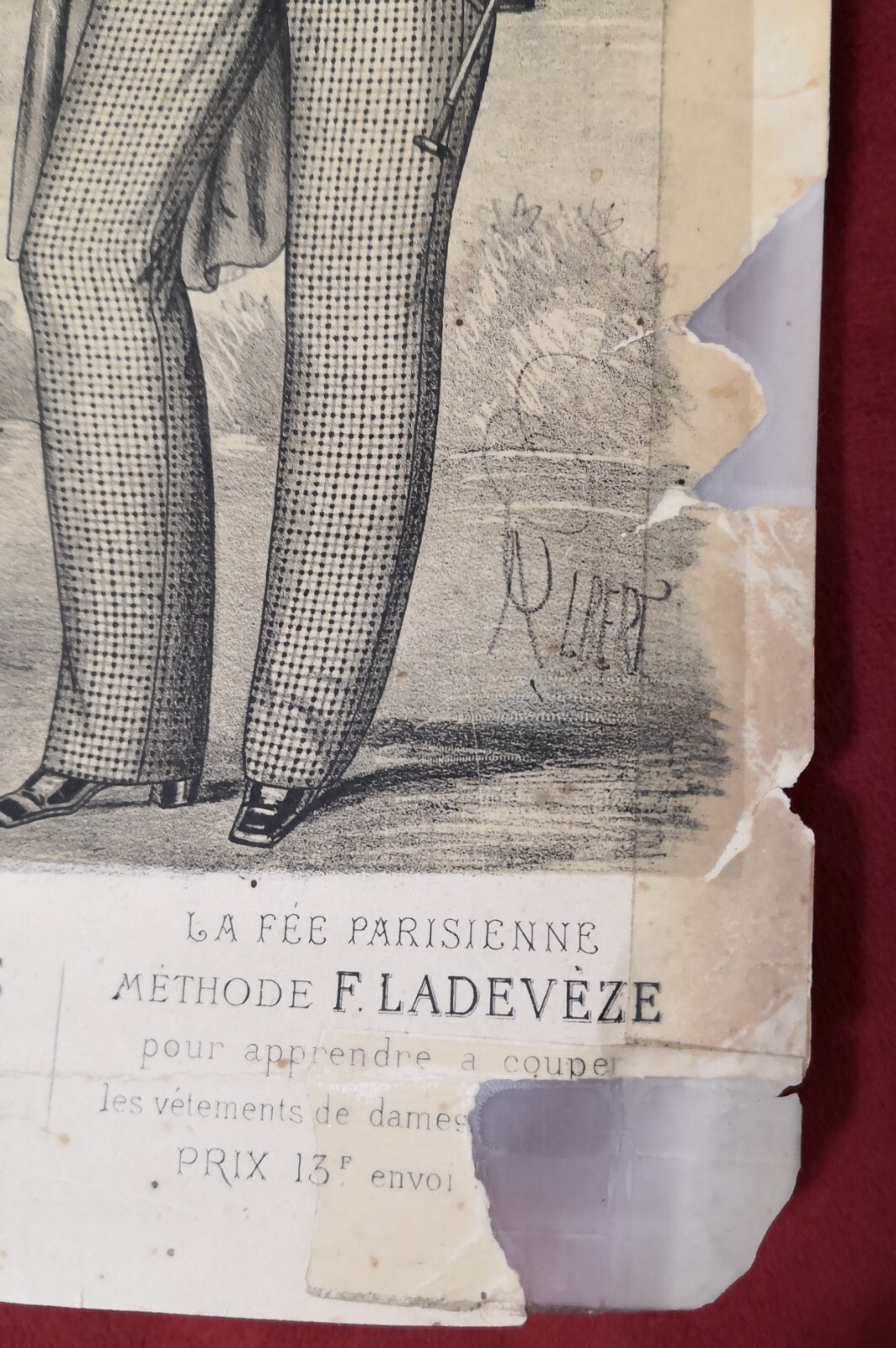 TWO ORIGINAL 19th Century FRENCH ANTIQUE PRINTS – MEN’S FASHION (Set C)