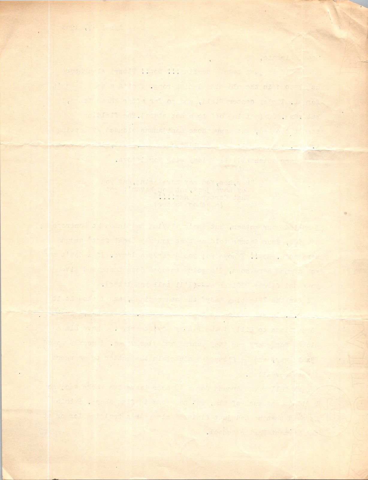 WWII Navy Letter 1945 Oliver Deane 2Pg Typed Correspondence Folded Cream Tan