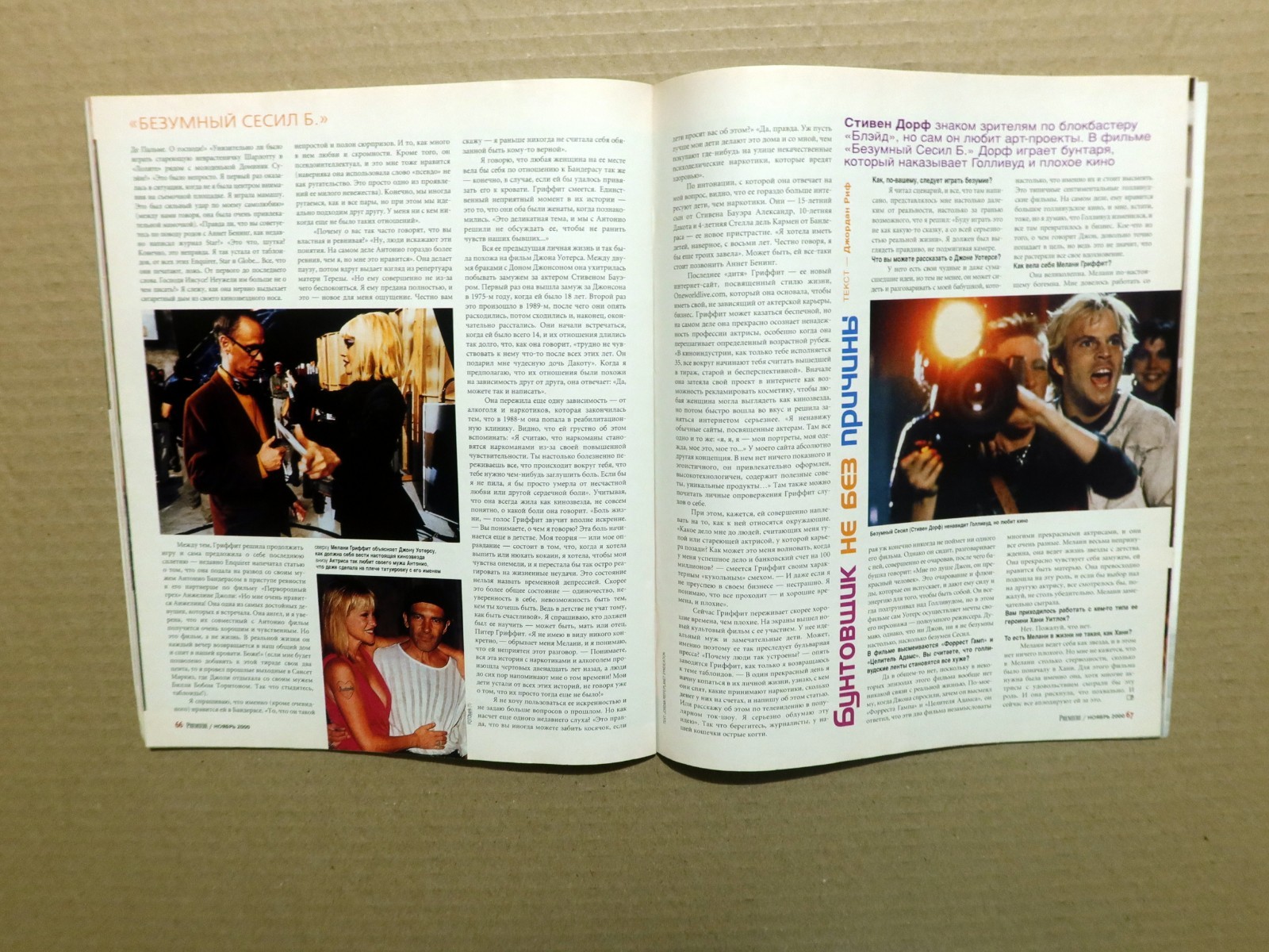 Magazine 2000 Russia Elizabeth Hurley Melanie Griffith
