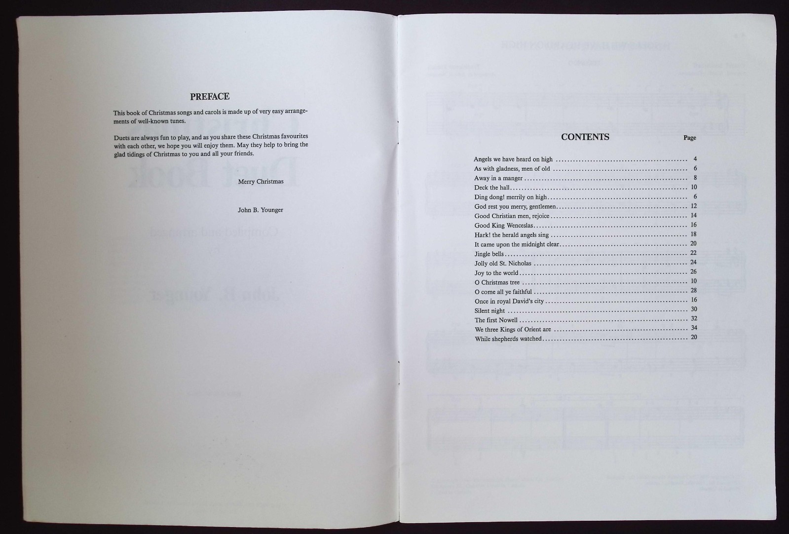 Christmas Duet Book – Piano Duets compiled and arranged by John B. Younger, 1986