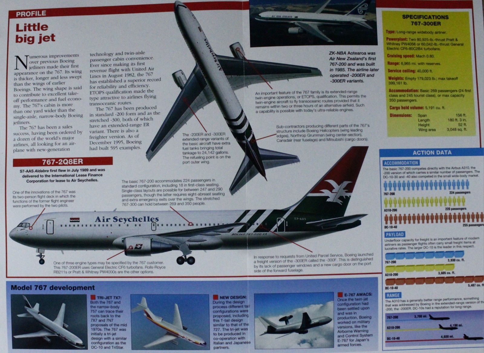 Boeing 767 Jet Plane Picture Brochure Pamphlet Out of Print Spec Info Sheet