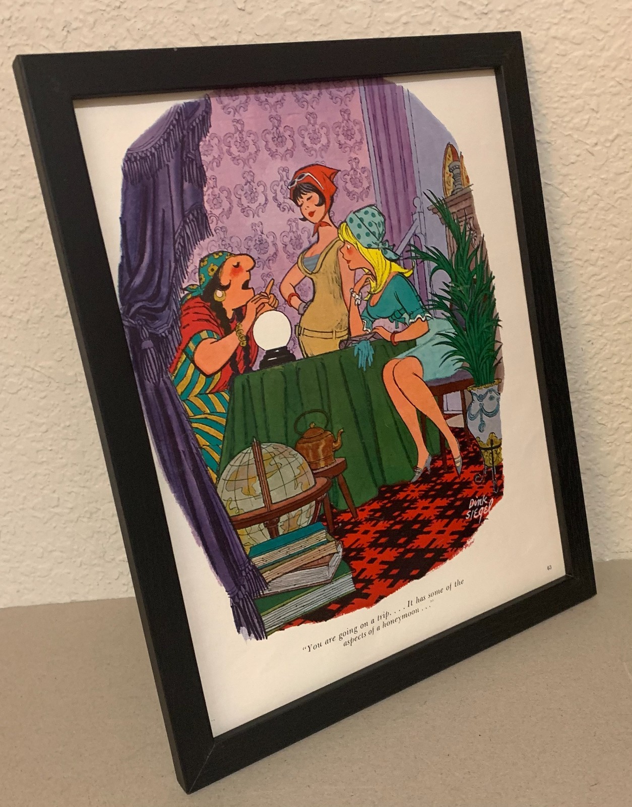 Playboy cartoon – Lesbians at the fortune teller – 1974 – FRAMED – FREE SHIPPING