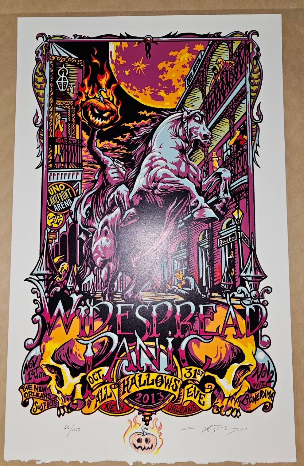 Official Widespread Panic Halloween New Orleans 2013 AJ Masthay Poster LINOCUT