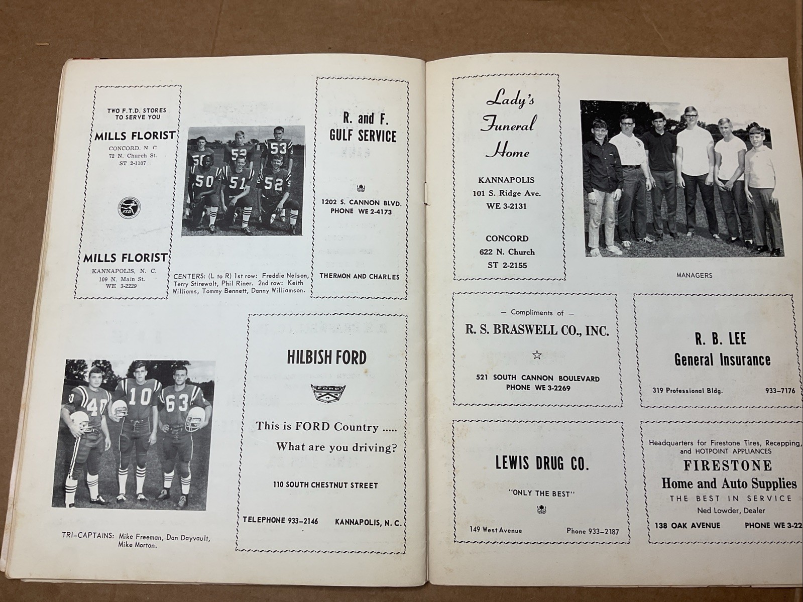 22 Sep 1967 Football Program A.L Brown Vs Lexington High School Nc B69