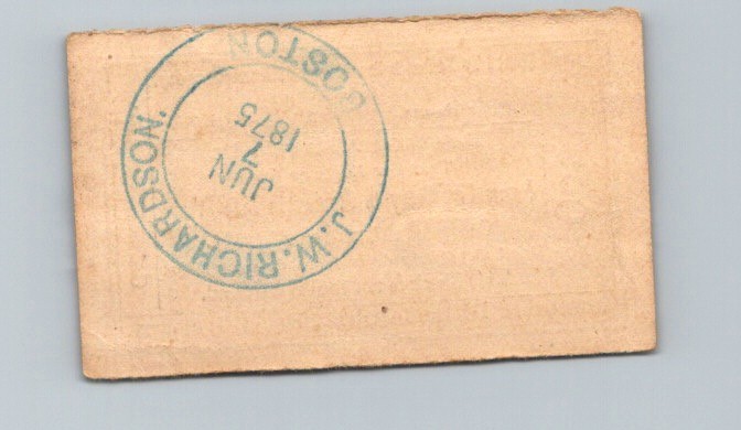 1875 Boston & Providence RR Centennial Baggage Ticket Jersey City to Stonington