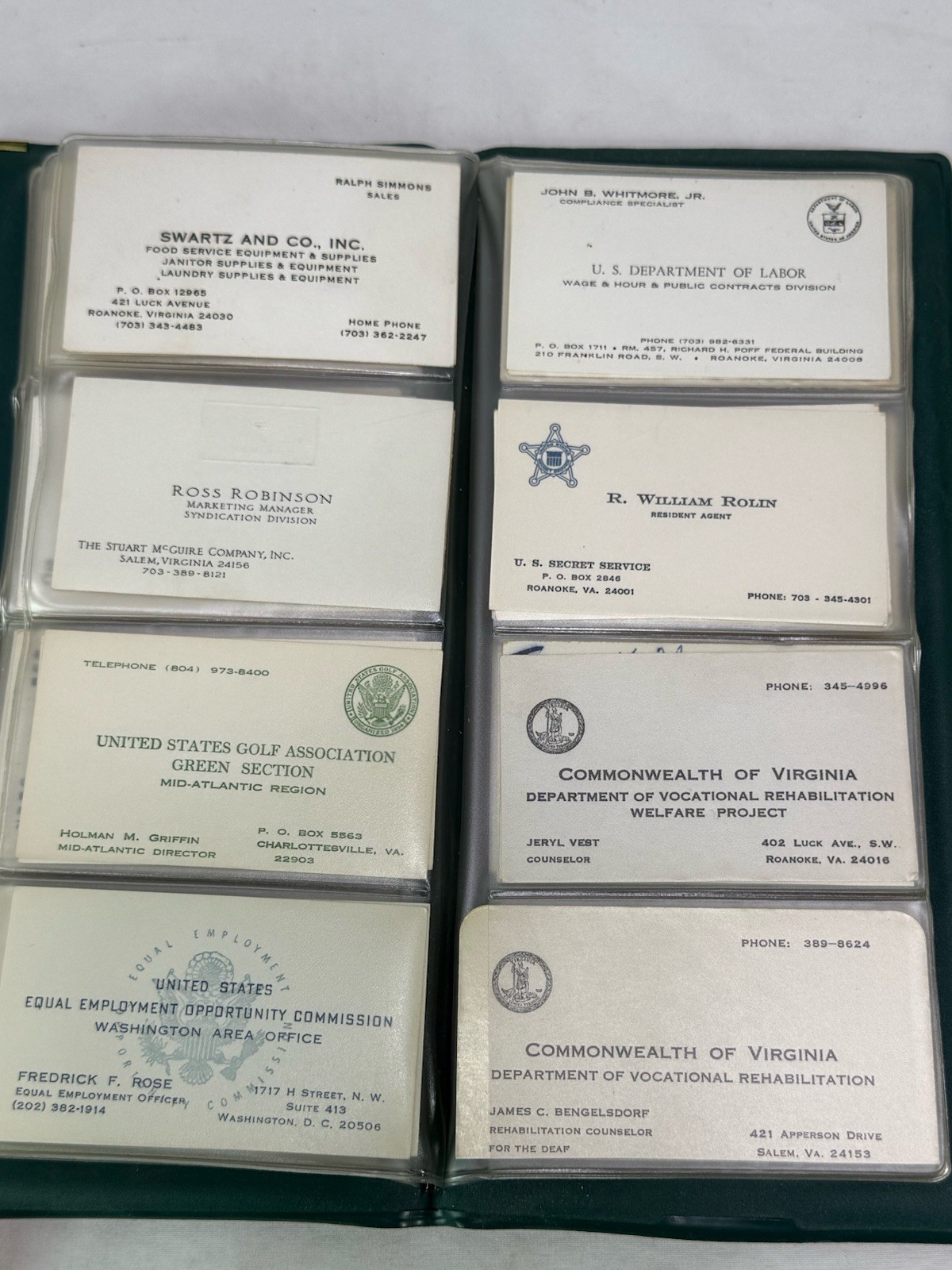 Vintage 1950 To 1990 Mid Century Business Card Binders & Cards Nice Collection