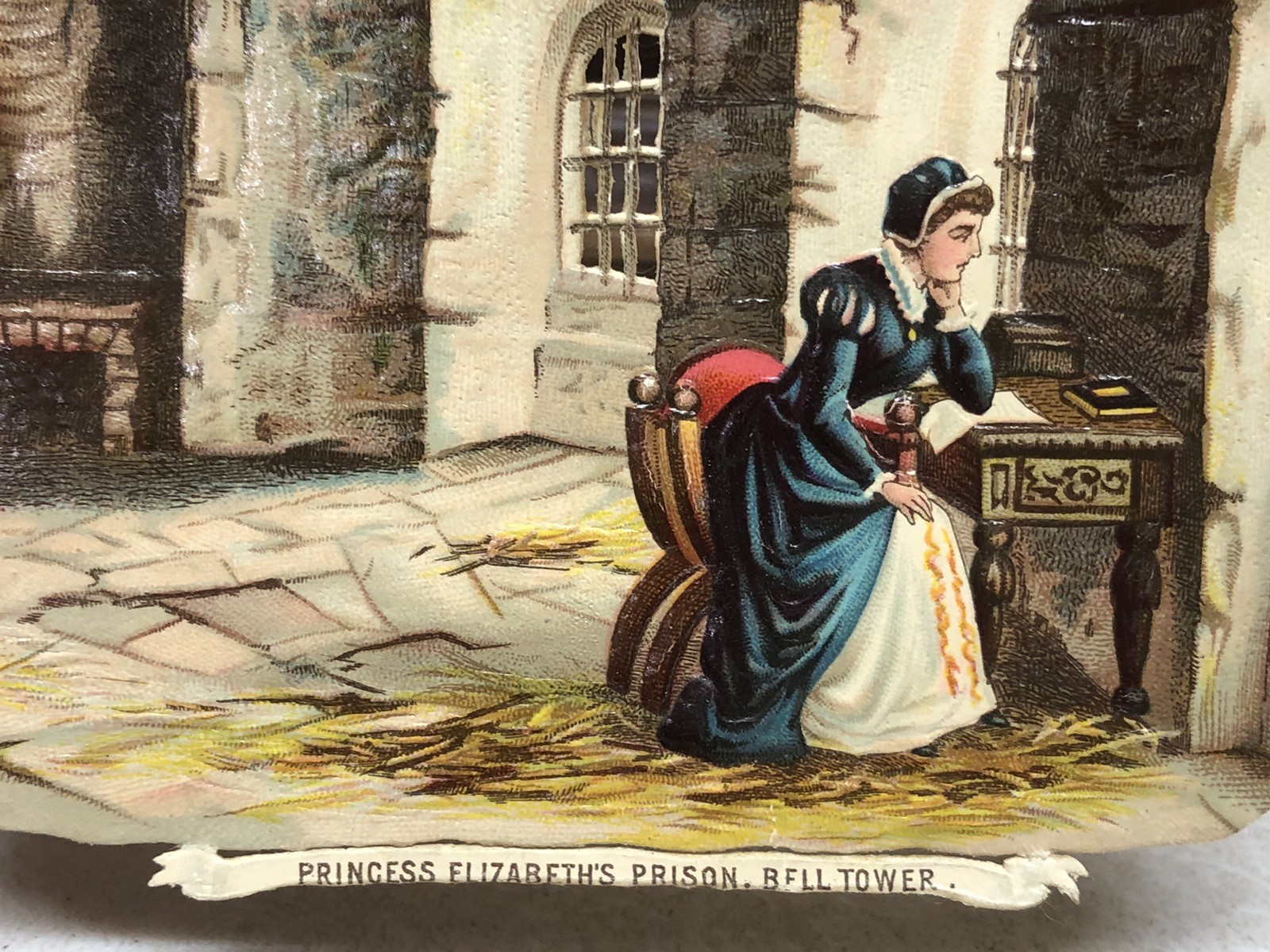 Princess Elizabeth Prison Bell Tower Victorian Die Cut Scrap – L4