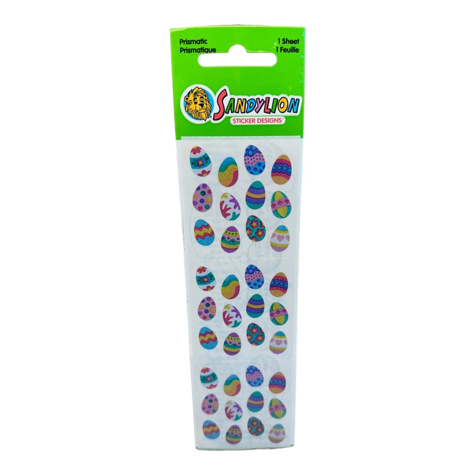 NEW Vintage SANDYLION Prismatic Multicolor Easter Eggs Stickers Sealed
