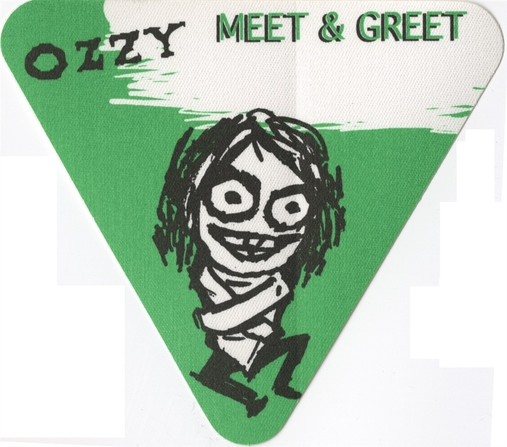 Ozzy Osbourne 1995 Ozzmosis concert tour Meet & Greet Backstage Pass