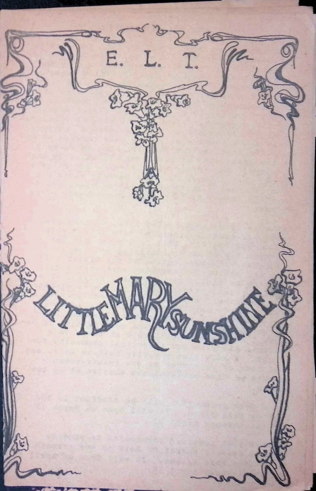 Early 1900s Little Mary Sunshine Theater Program E.L.T. Art Nouveau