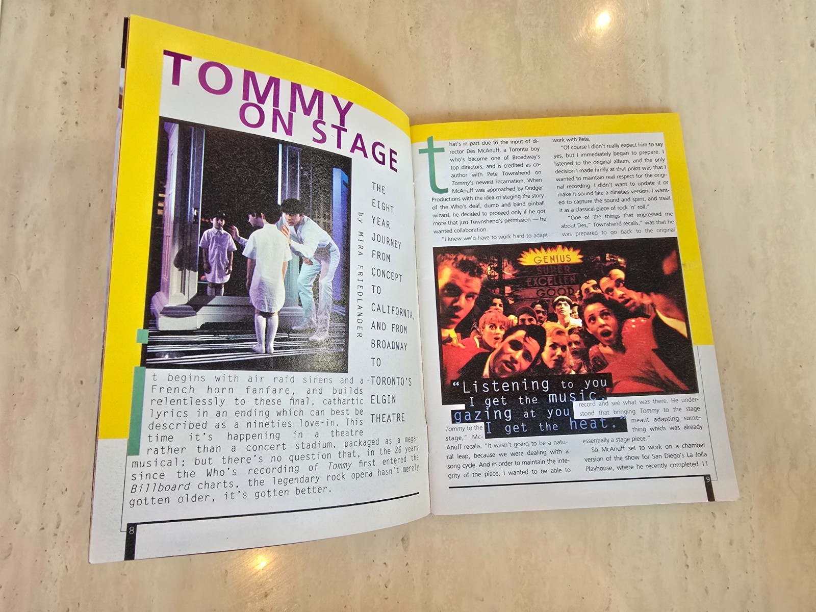 1995 The Who’s Tommy Musical Curtain Call Programme Spring 95 Edition Tyley Ross