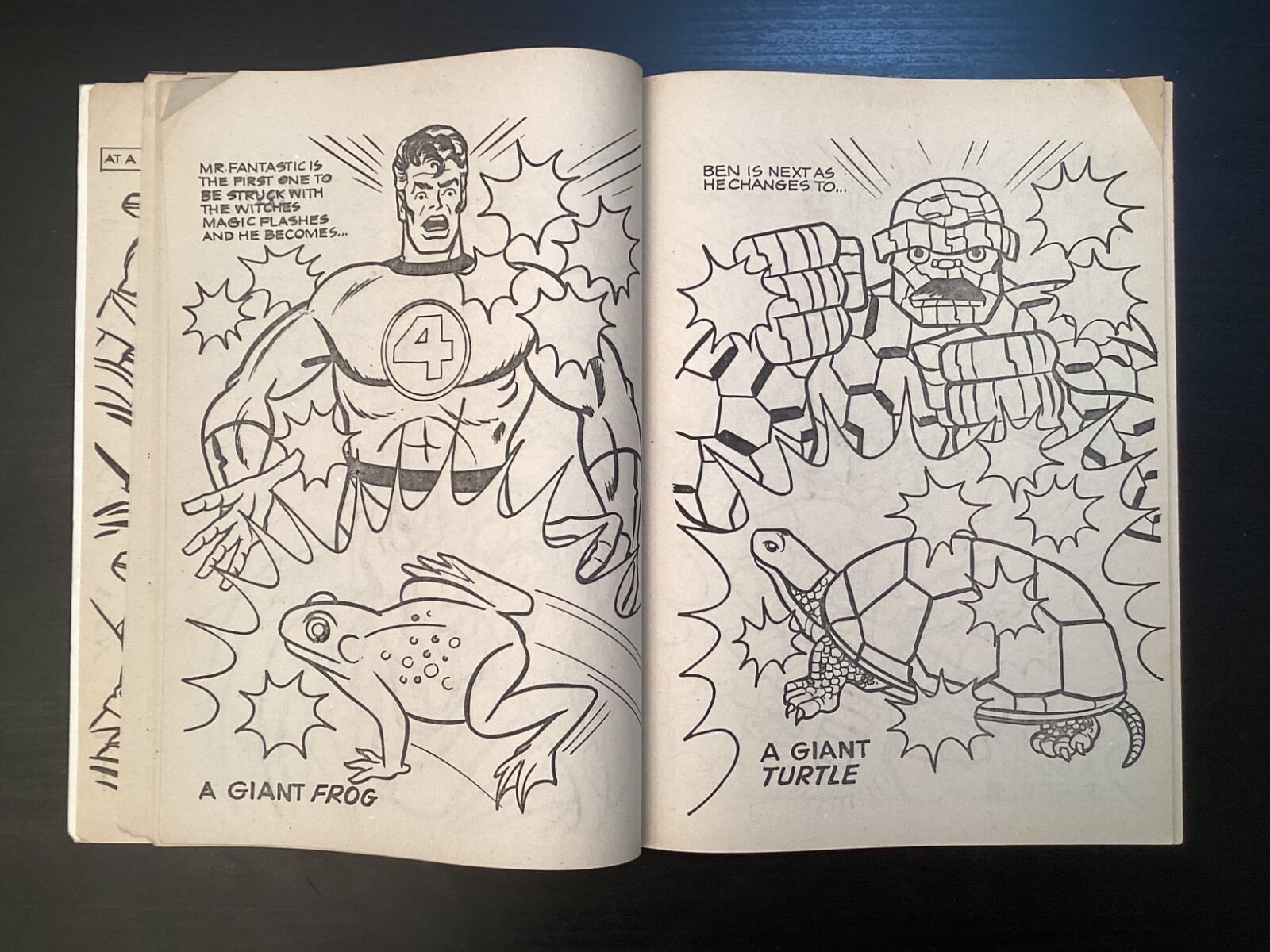 FANTASTIC FOUR meet “THE WITCH” Coloring Book copyright 1977 Marvel Comics Group