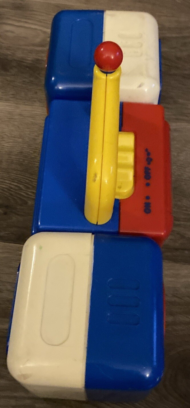 Nostalgic Red, White and Blue Nursery Rhymes Playing Toy Boom Box with Handle