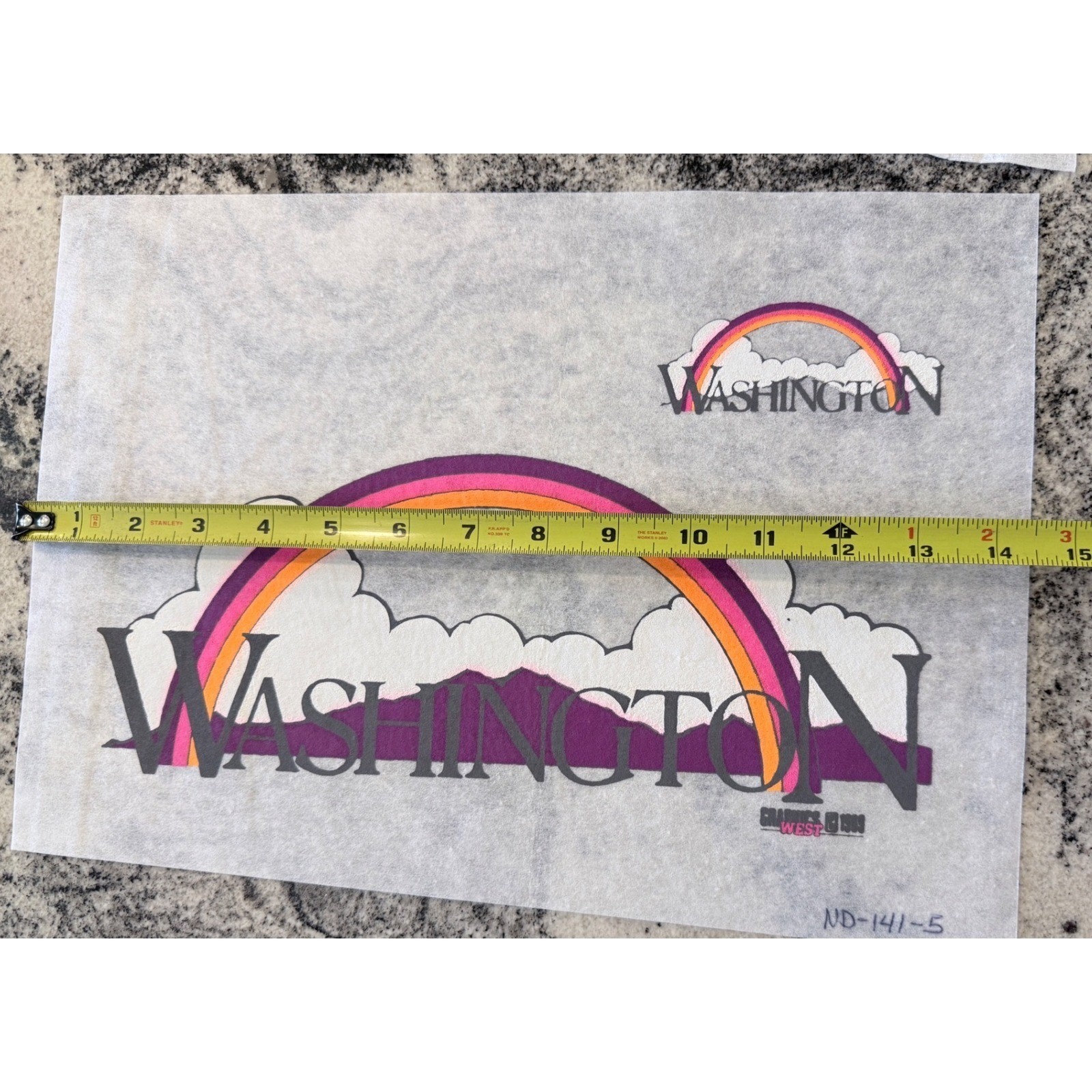 Vintage 80s Graphics West Surf Beach Heat Transfer Lot Pacific Wave California