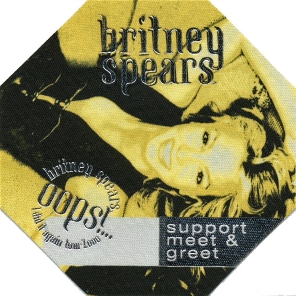 Britney Spears 2000 Oops!… I Did It Again concert tour Backstage Pass