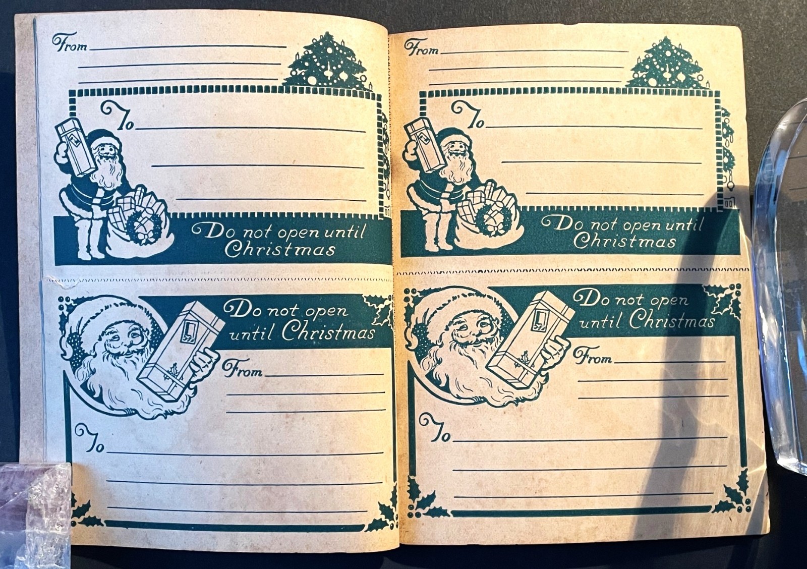 1930s Christmas Mailing Labels with Parcel Post Rates Charming Graphics