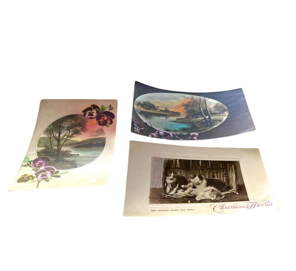 Group Of 3 Unused BEAUTIFUL 1900s Greetings PostCards