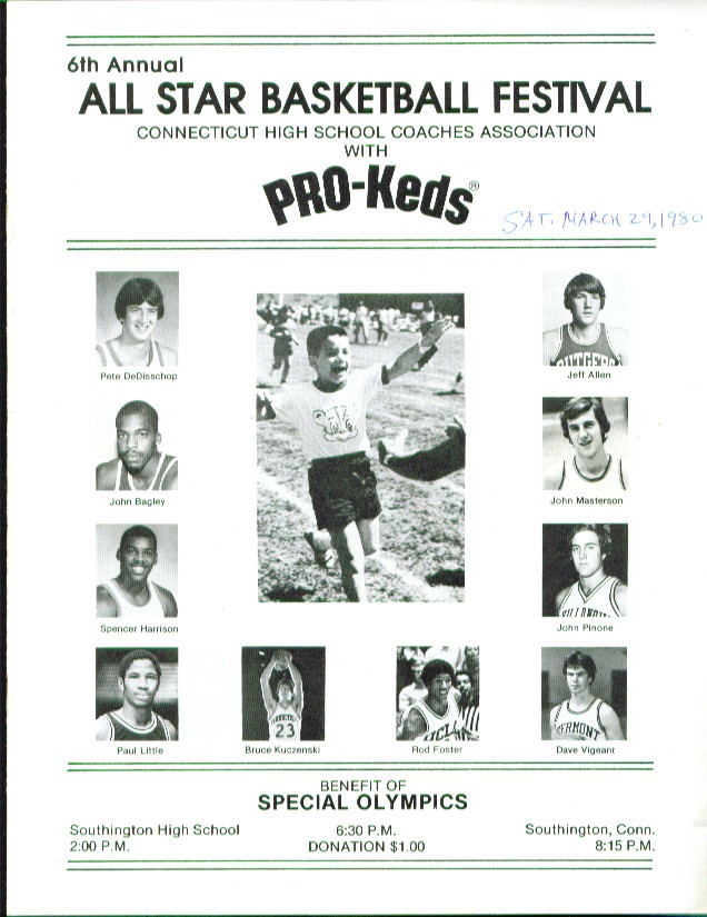 All-Star Basketball Festival Southington High CT 1980