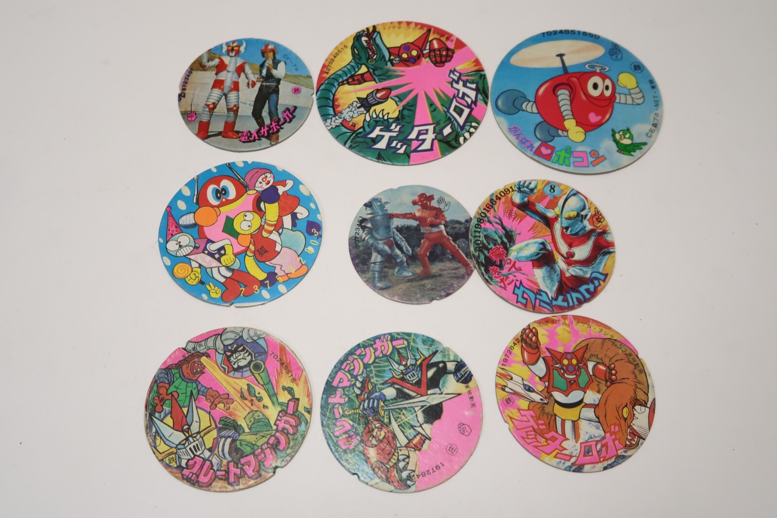 Vintage Japanese Menko Cards Lot – Approx. 140 Pieces Masked Rider Mazinger Z