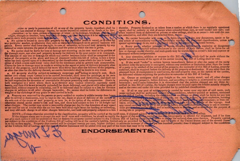 DL & W R.R. Co. Original 1907 Uniform Bill of Lading Crushed Stone Paterson NJ