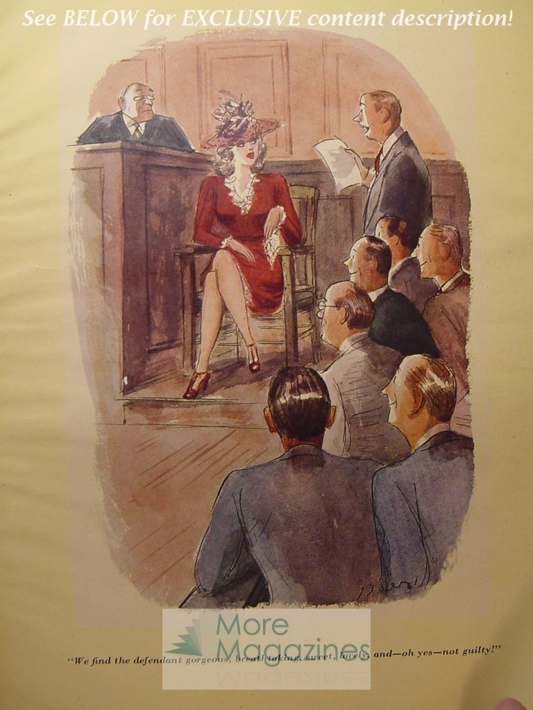 BIG lot of CARTOONS from ESQUIRE magazine 1943! WWII Era