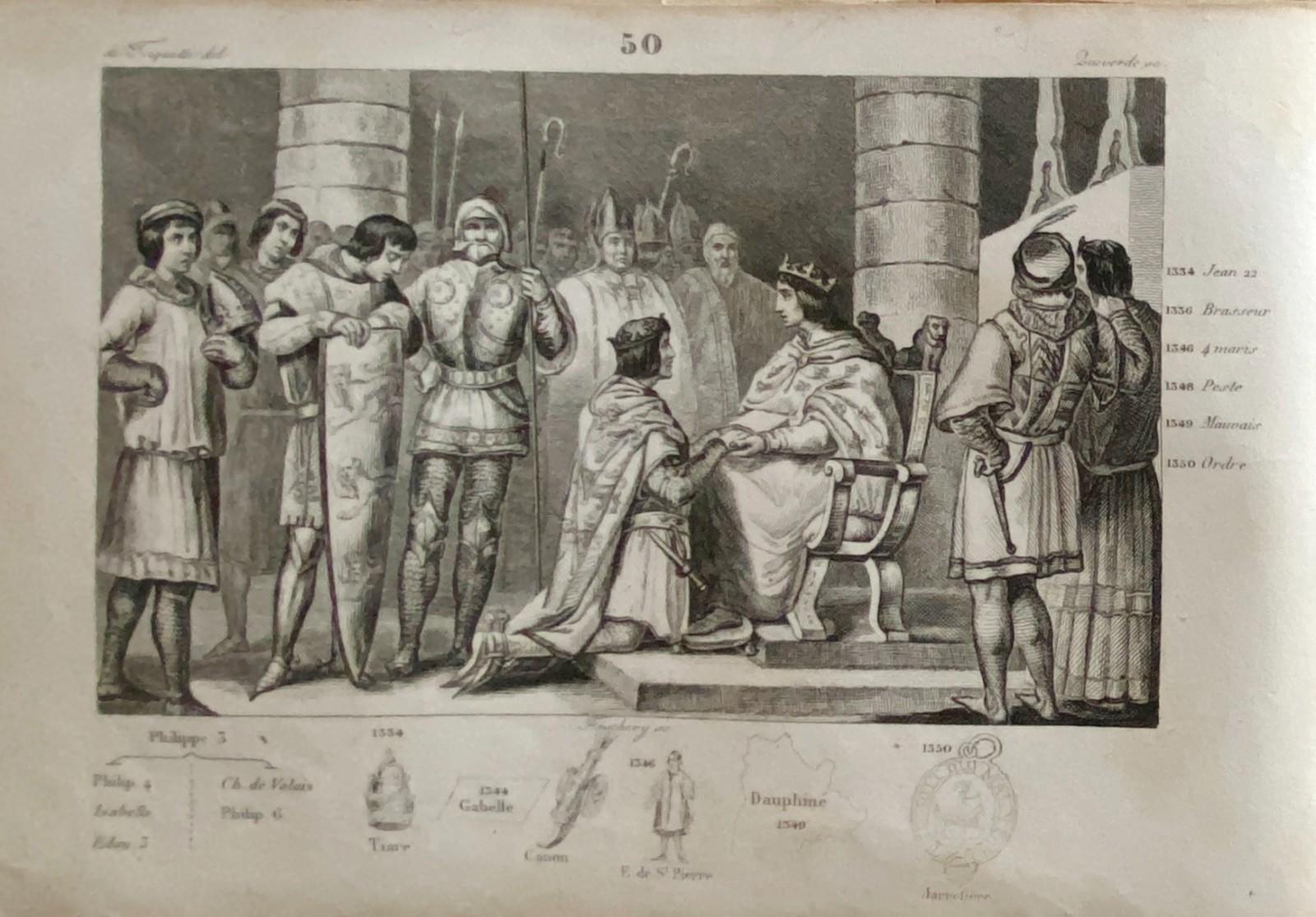 Engraving Kings Of France “Philippe Vi De Valois”