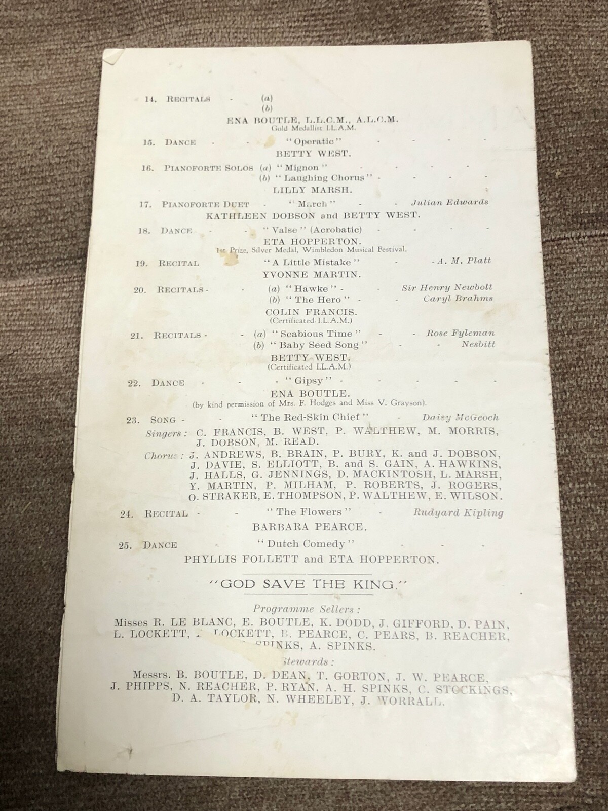 dr barnardo’s homes programme of variety 1933