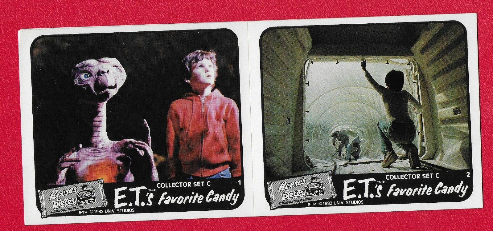 1982 E.T.’s Favorite Candy – Reese’s Pieces – sheet of 4 STICKERS — set C