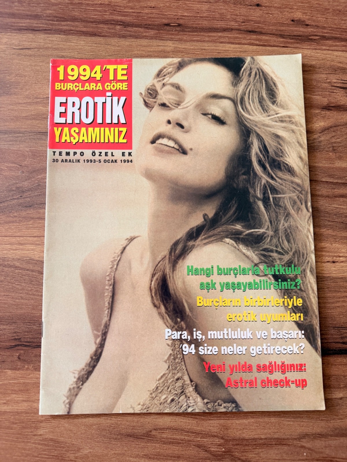 Cindy Crawford Turkish Tempo Magazine 1994 Rare Supermodel Cover Issue
