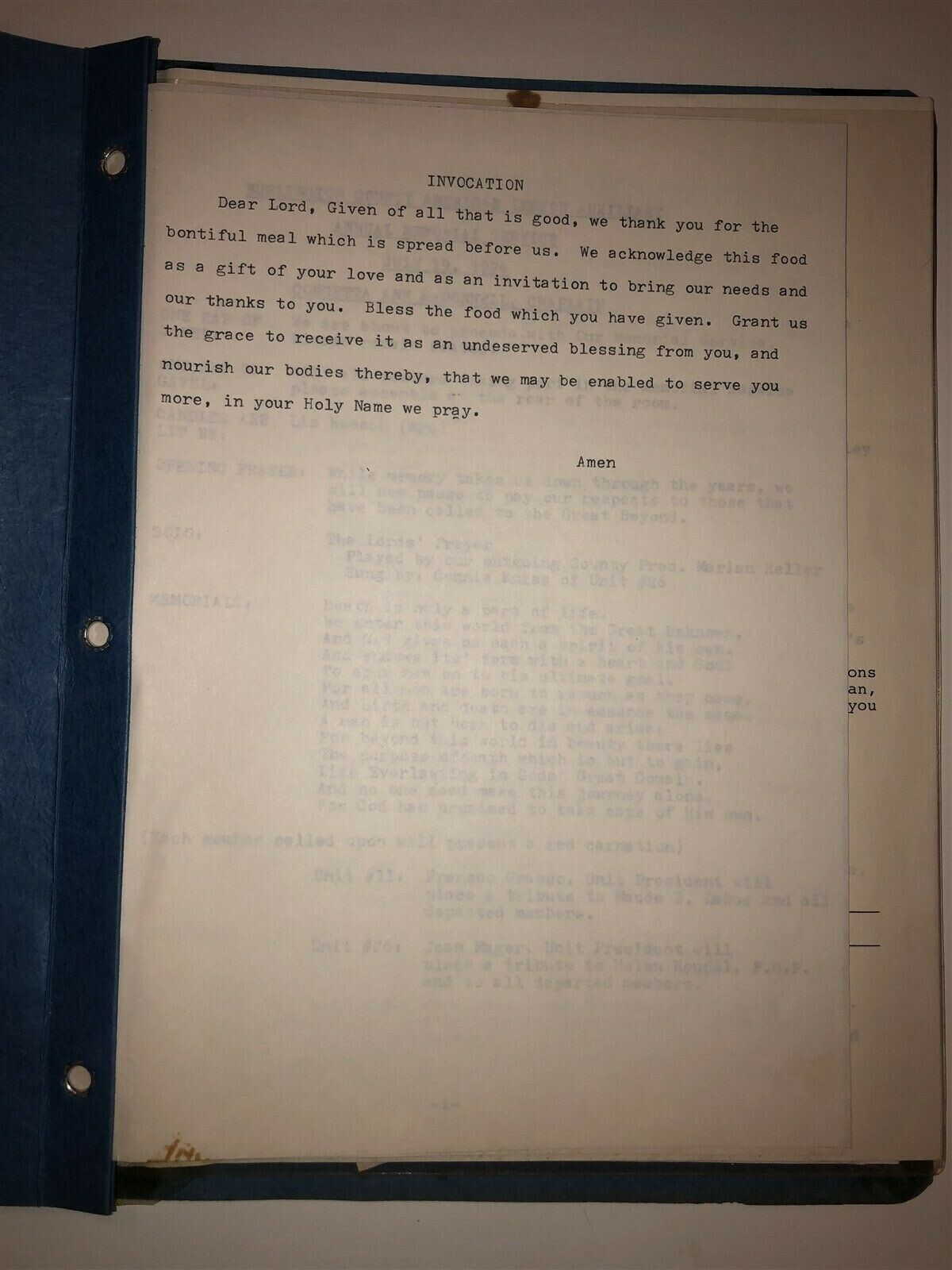 1974 Burlington County Annual memorial Service Aux American Legion NJ Vintage NJ