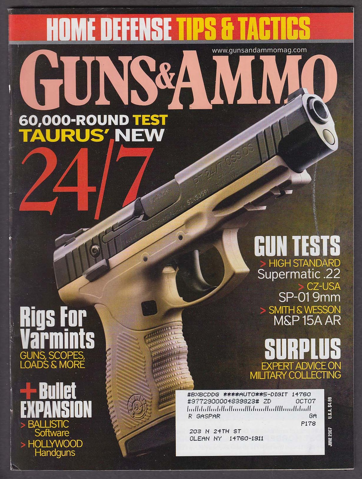 GUNS & AMMO Taurus 24/7 High Standard .22 CZ SP-01 Smith & Wesson M&P 6 2007