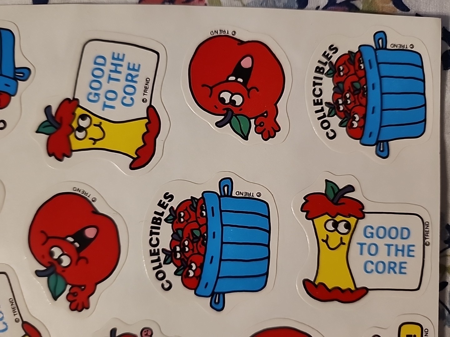 Vintage TREND Scratch & Sniff Stinky Sticker Sheet Die Cut APPLE Scent RARE HTF