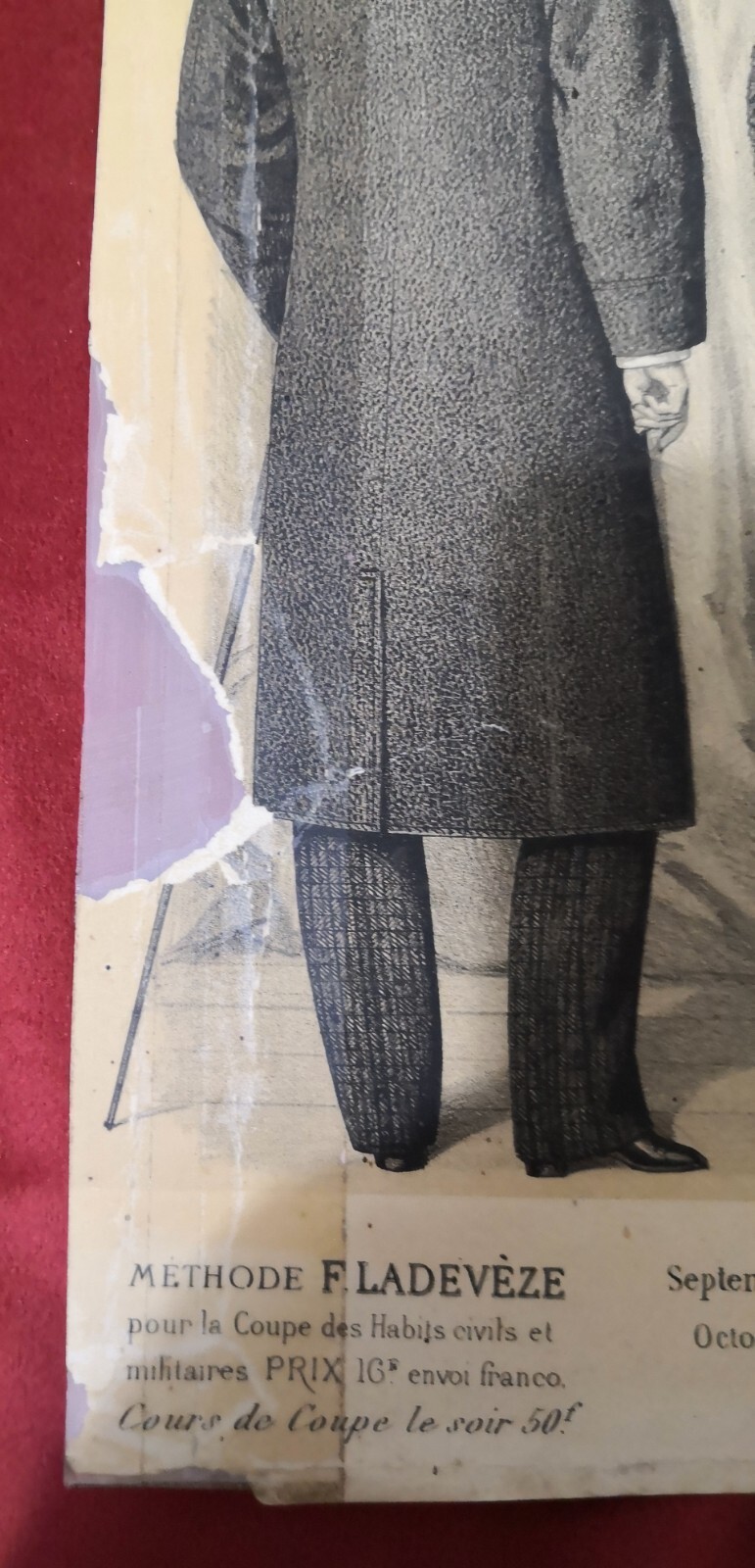 TWO ORIGINAL 19th Century FRENCH ANTIQUE PRINTS – MEN’S FASHION (Set D)