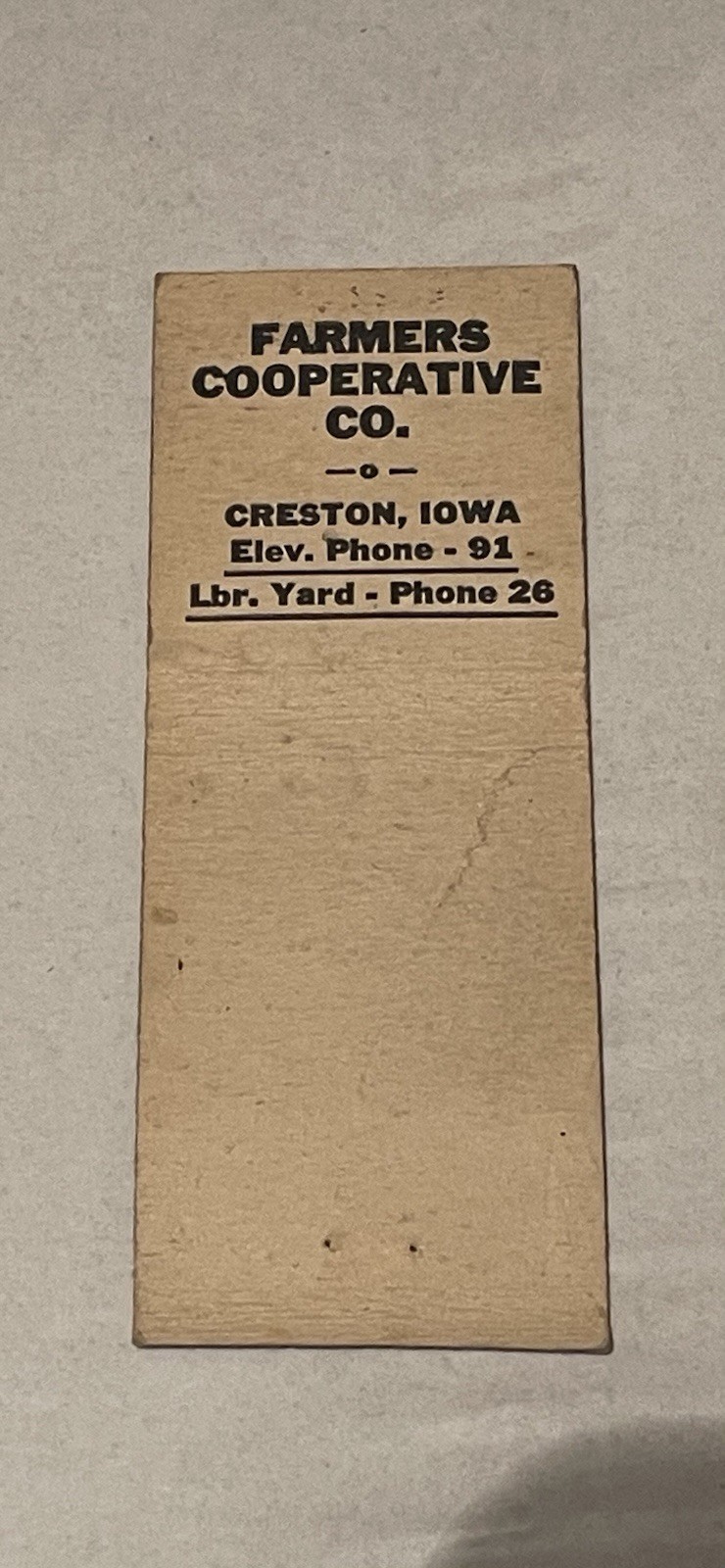 Creston Iowa Coop And Unknown Cafe Vintage Matchbook Cover 406B