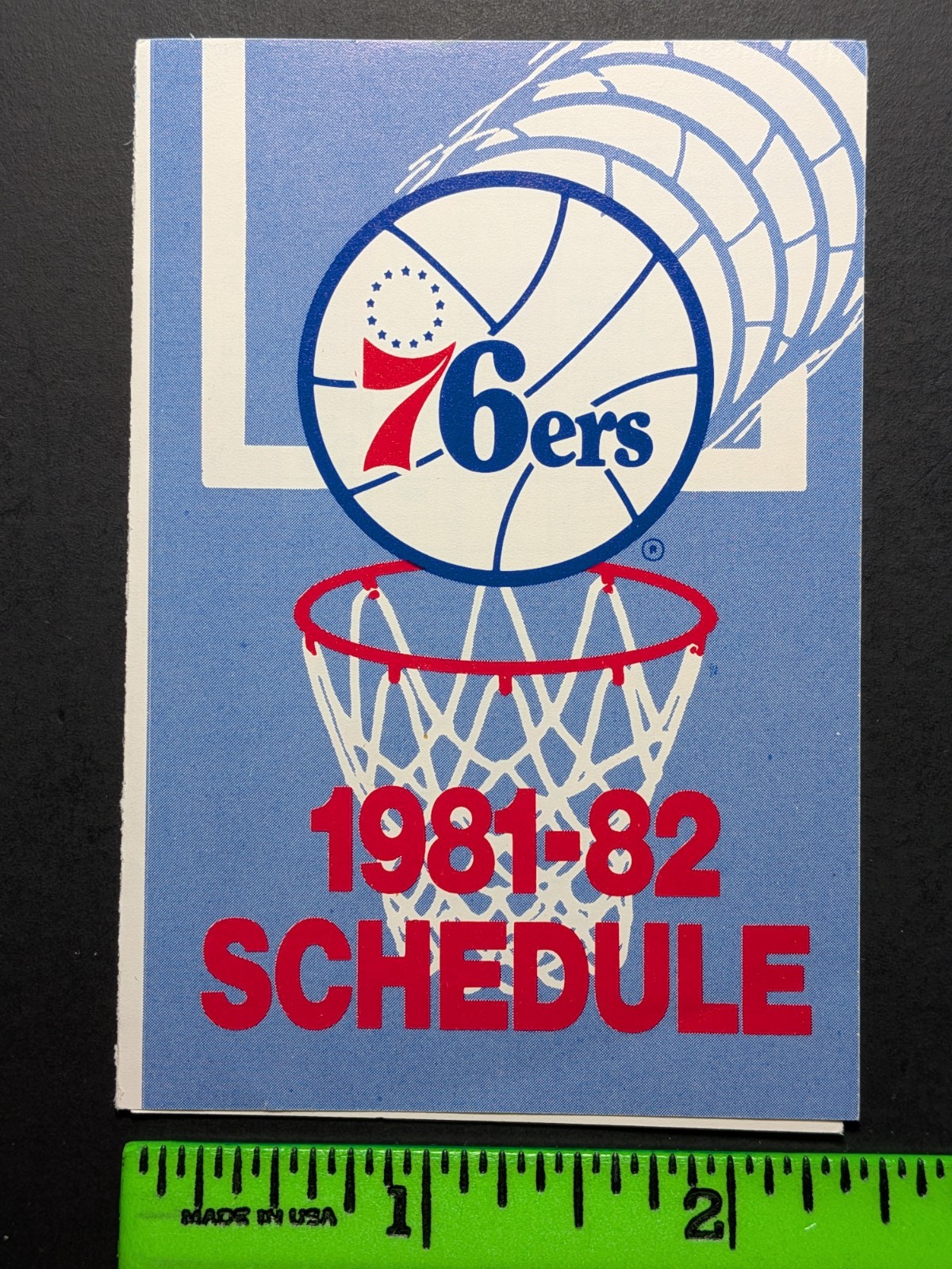 Philadelphia Sixers 1982 Foldout Basketball Pocket Schedule