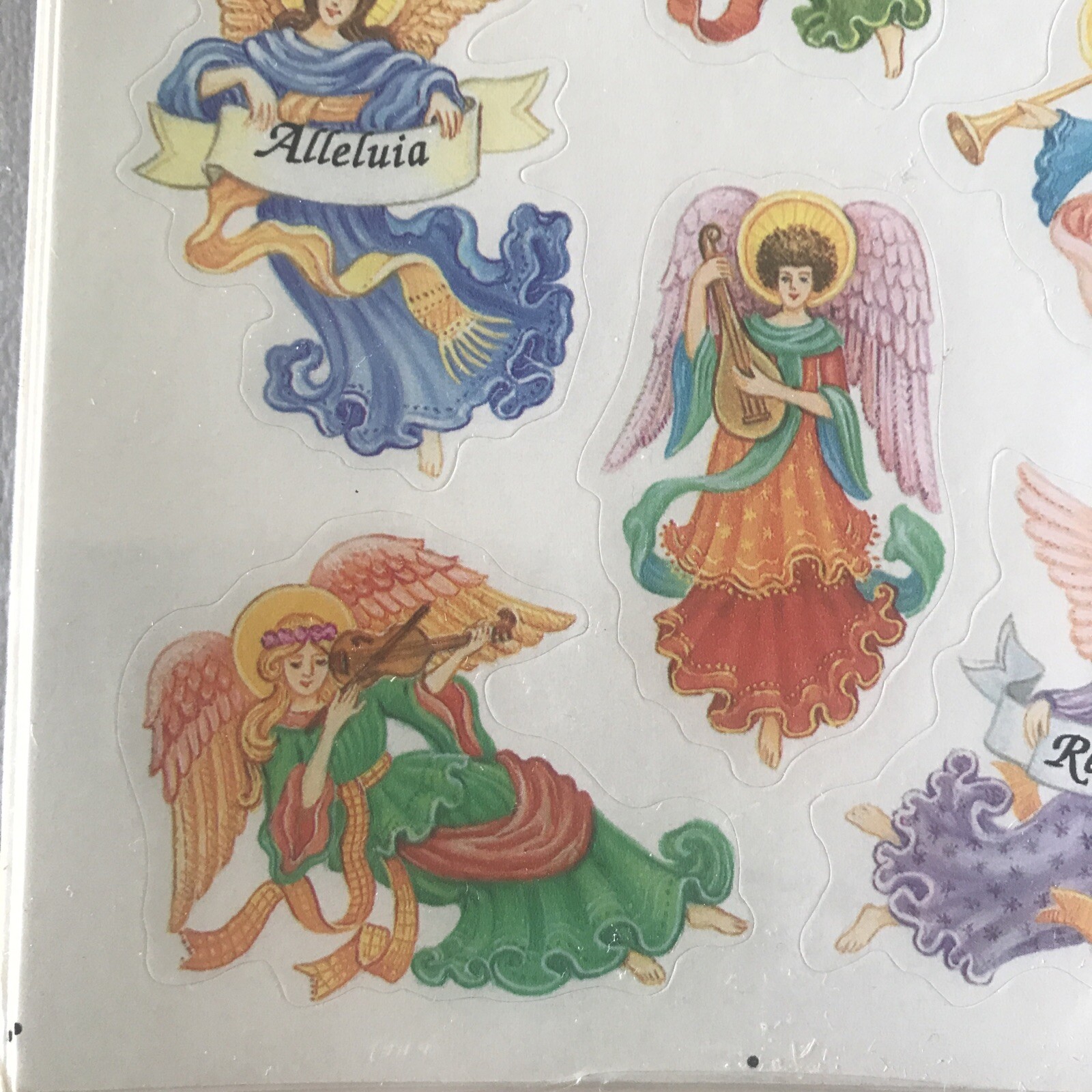 Vintage Hallmark Angels Christmas Stickers NIP 4 Sheets SEALED Musical Rejoice