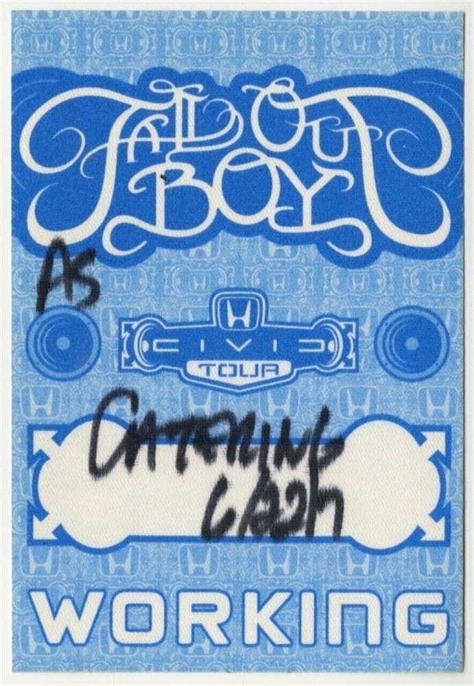 Fall Out Boy 2007 Infinity on High concert tour issued Working Backstage Pass