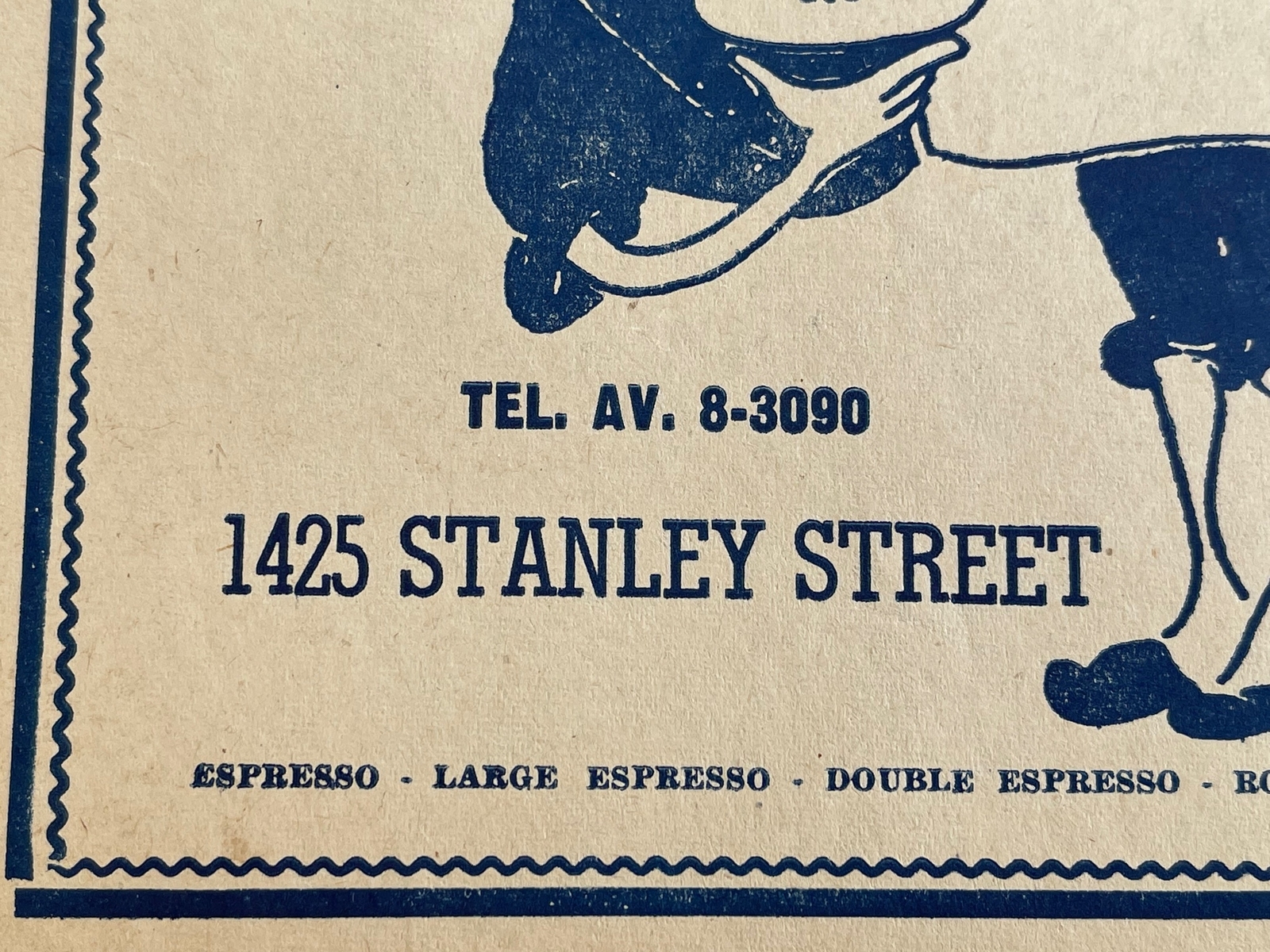 1970’s Placemat PAM-PAM Cafe Coffee Restaurant Stanley Street Montreal Canada