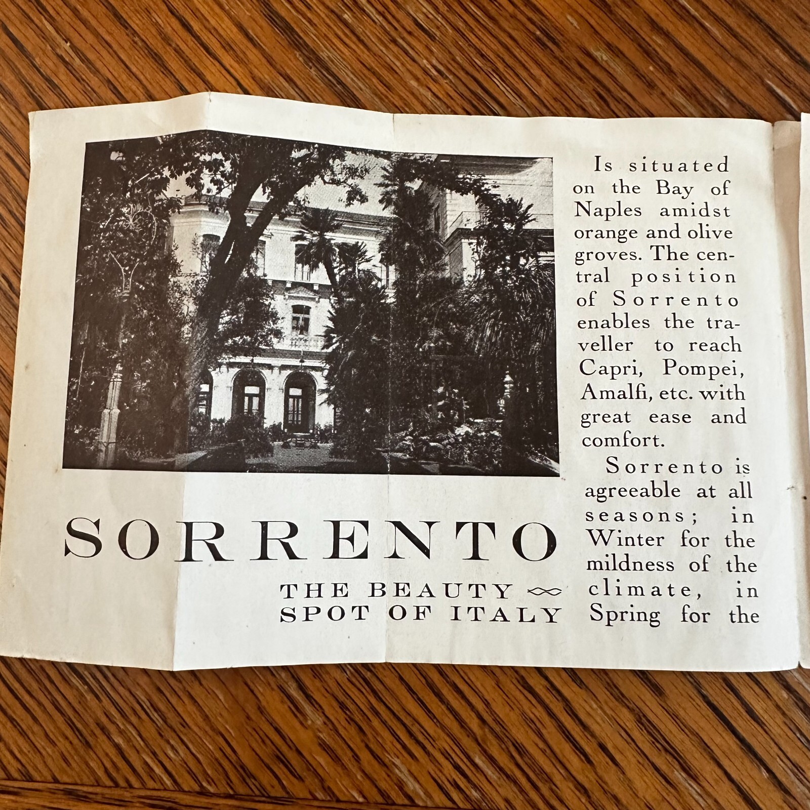 Hotel Tramontano Sorrento Italy Travel Brochure Mid-20th Century