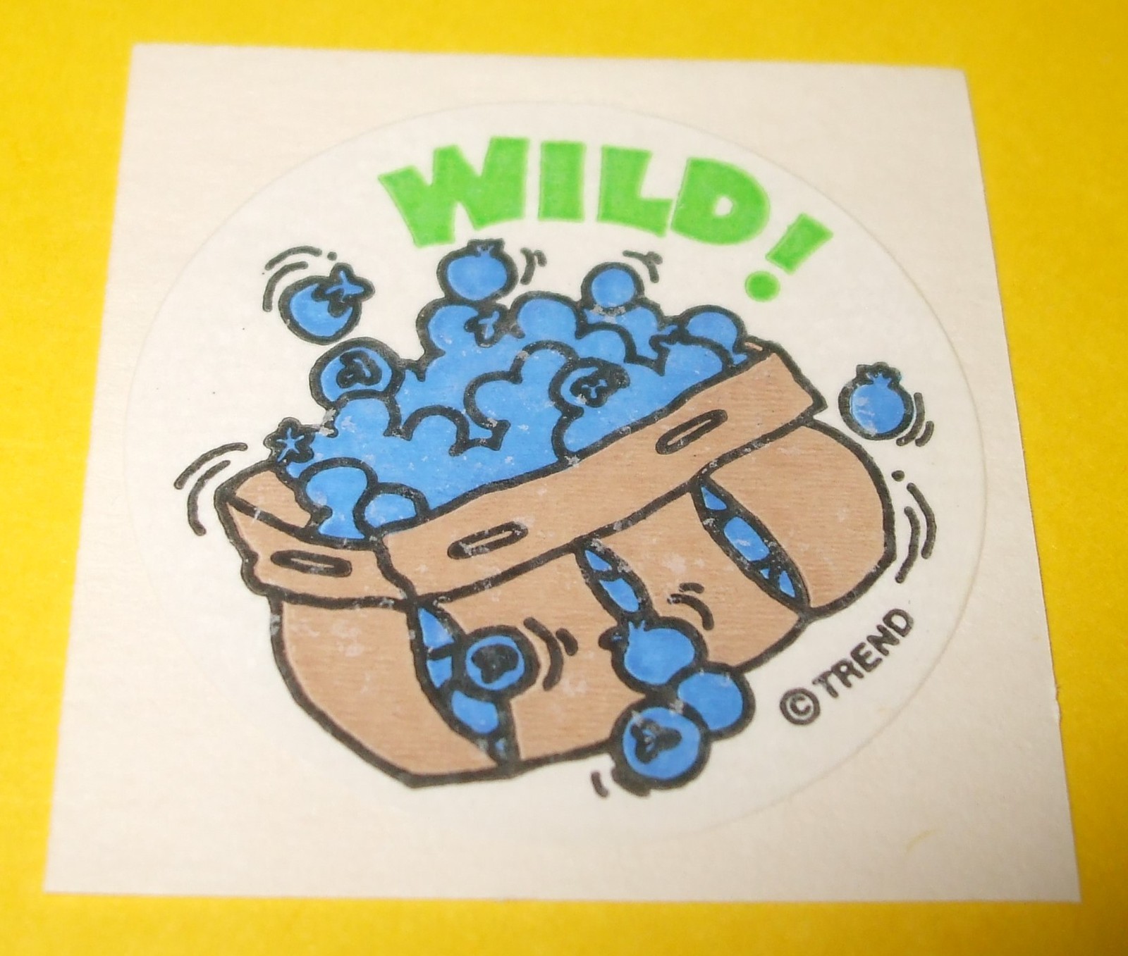 VTG 80s TREND Scratch & Sniff MATTE Sticker WILD Blueberry Fruit Scent Smell HTF