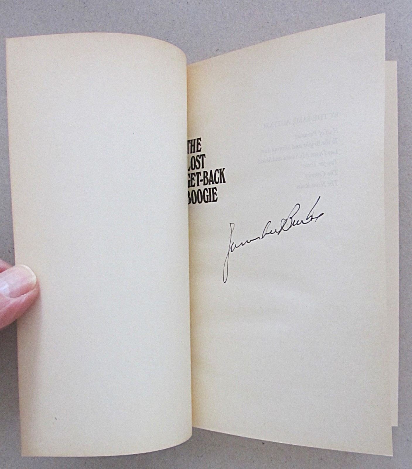 SIGNED~JAMES LEE BURKE~THE LOST GET-BACK BOOGIE~LTD ED MASS MARKE PAPERBACK~1987
