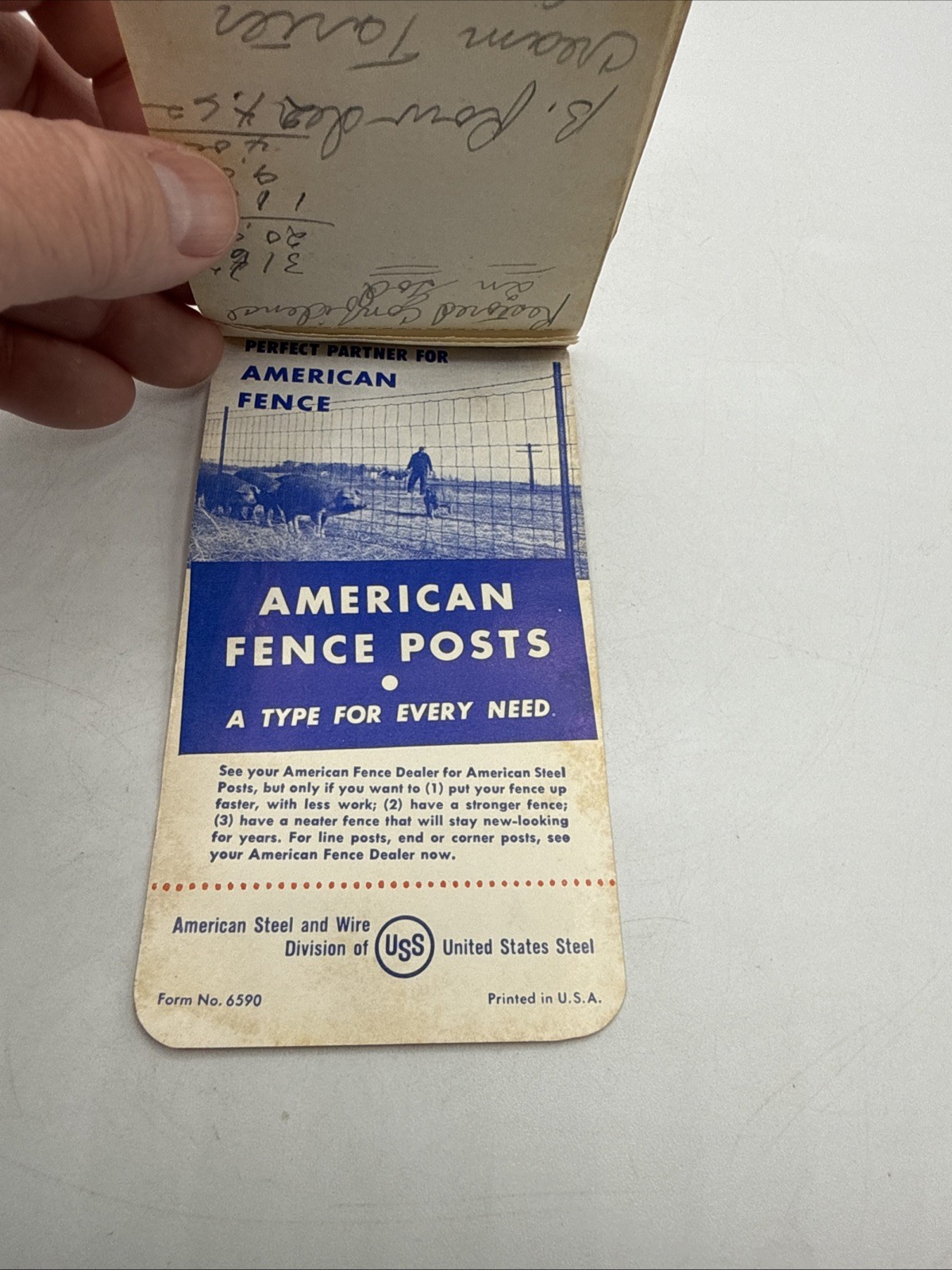 American Fence Memo Book Note Pad USS United States Steel