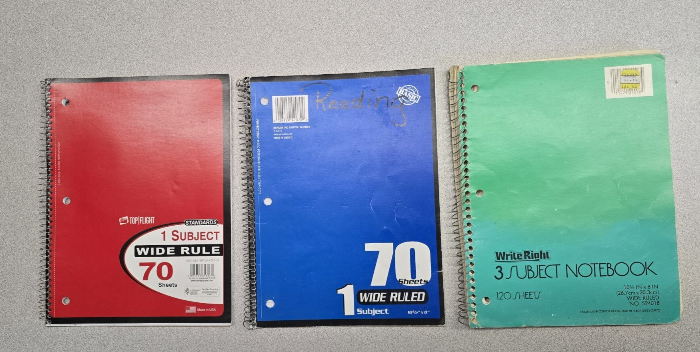 VTG Looseleaf Paper & Notebooks Pads Lot Of 7 USA Old Fashioned Retro Lined