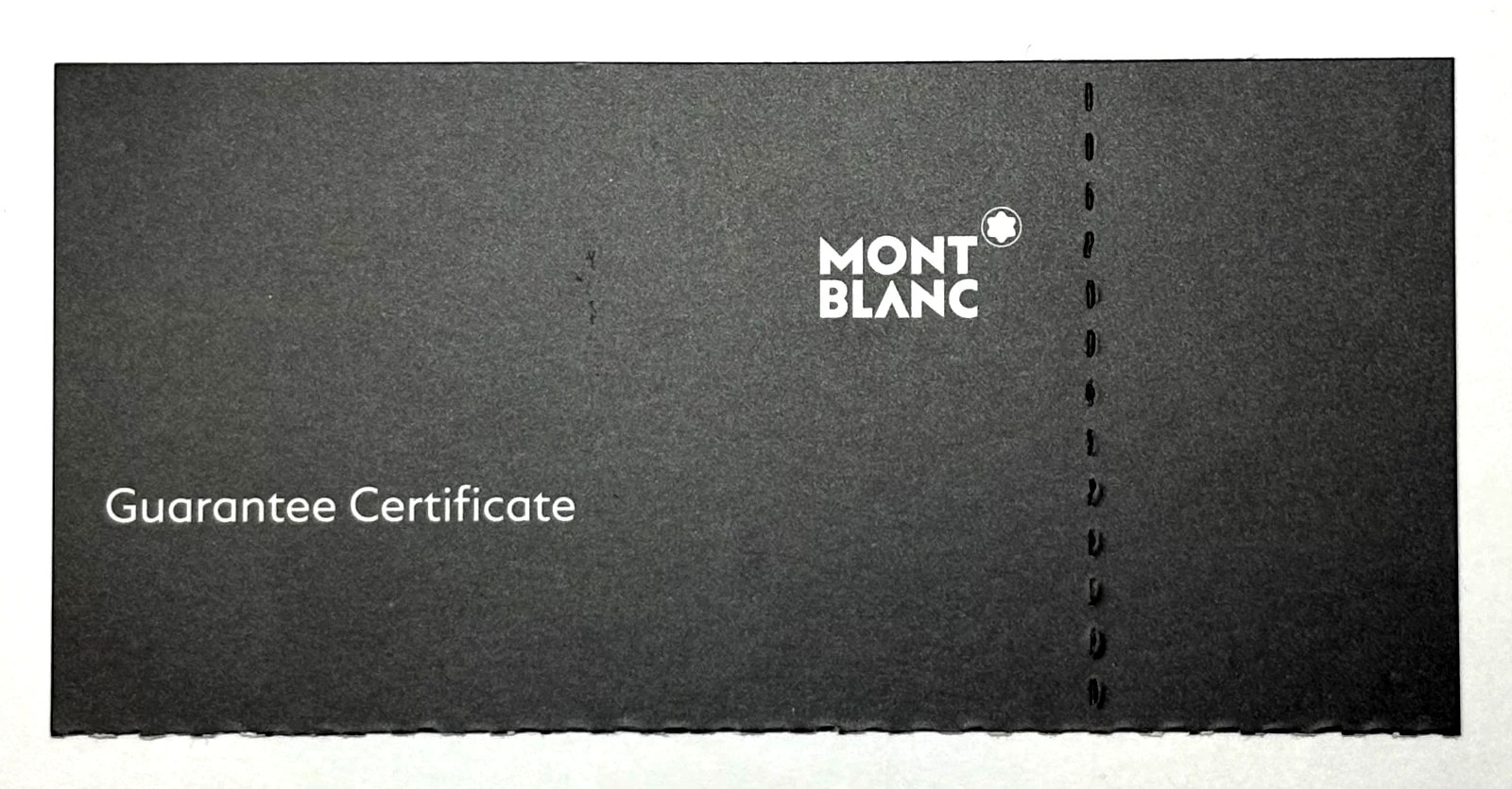 MontBlanc Cert Swiss Watch 2-Year International Warranty Guarantee Certificate