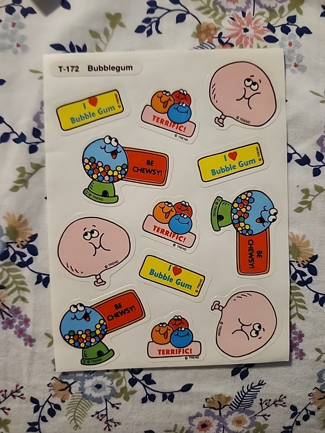 BUBBLE GUM Vintage TREND Scratch & Sniff Stinky Sticker Sheet Die Cut Scent RARE
