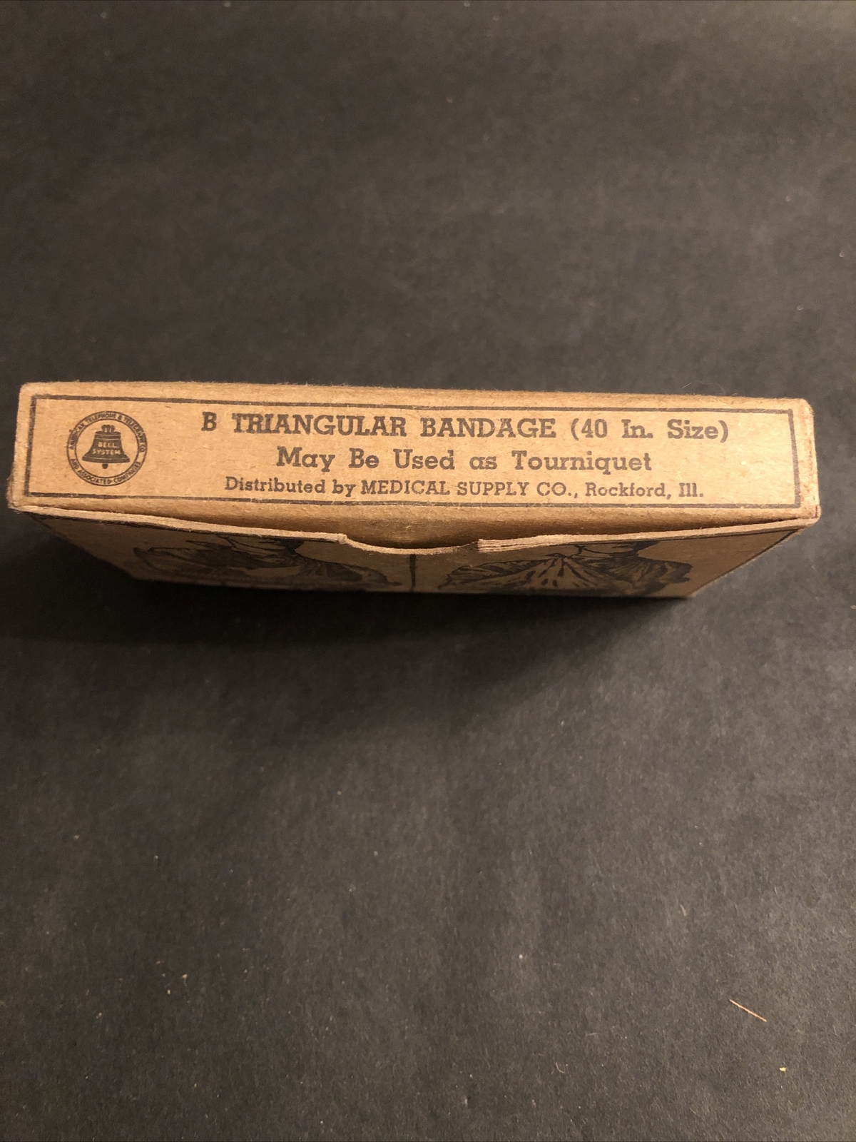 Bell Telephone marked B Triangular Bandage 40″ size Medical Supply Co unused