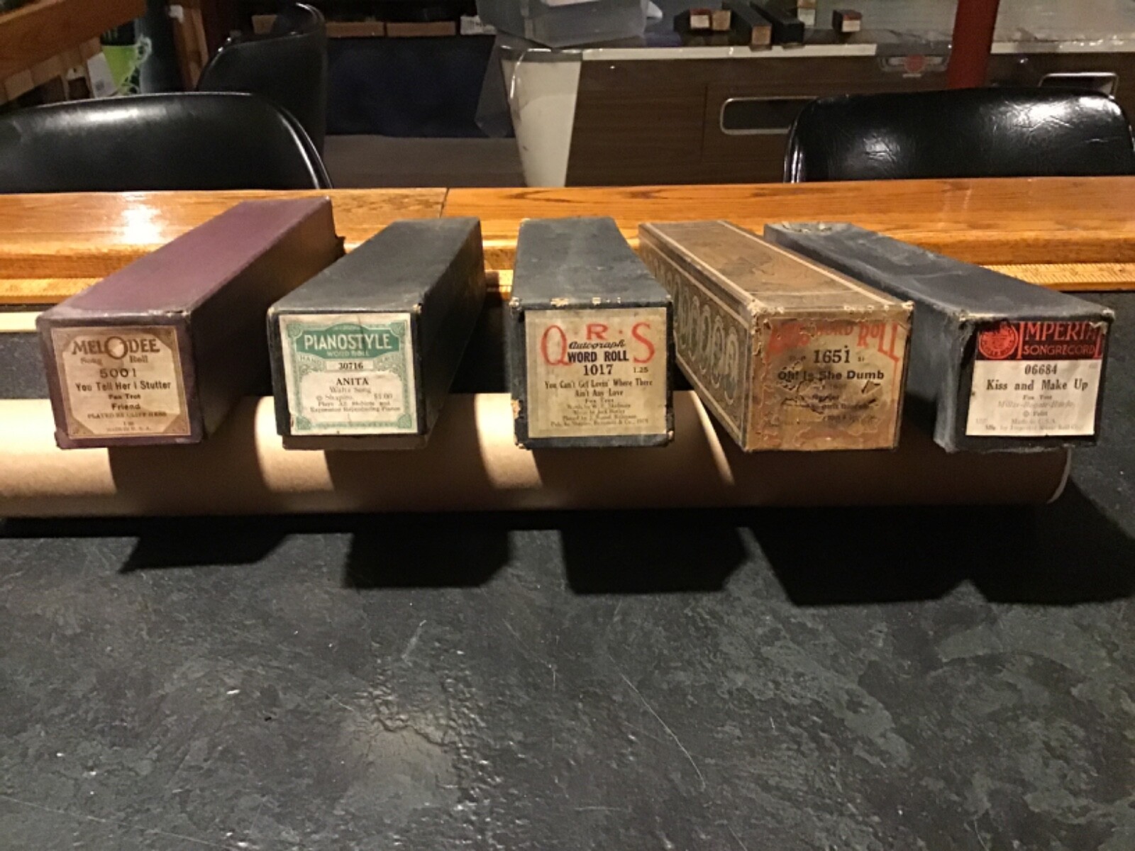 QRS Word Roll Player Piano Roll Lot of 5 cliff hess,miller bogart ect