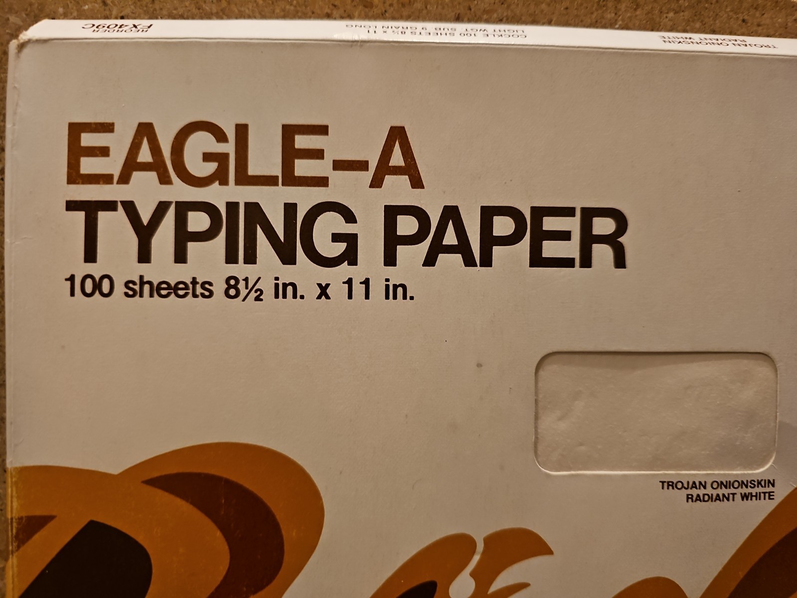 Eagle A Typewriter Paper Trojan Onion Skin Radiant White 8.5 x 11” 153 Sheets